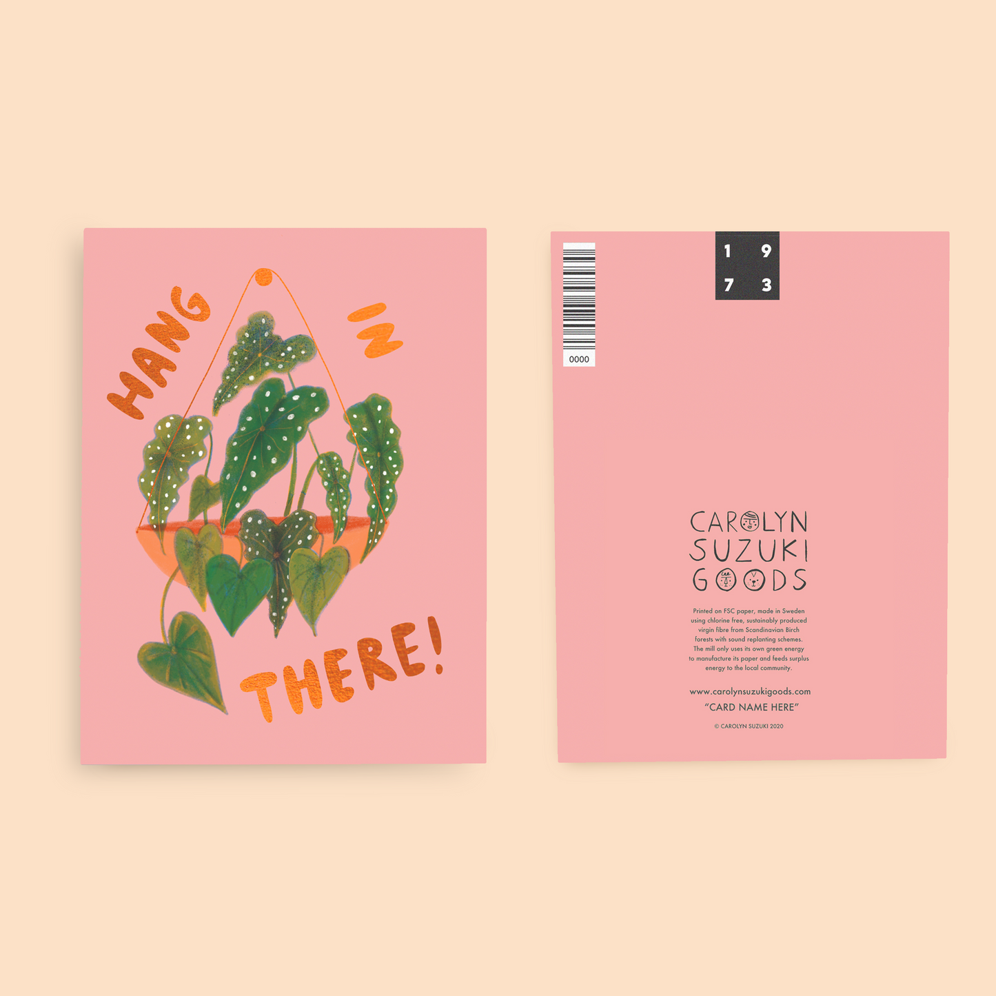 BEGONIA MACULATA - Sympathy Card - DSC