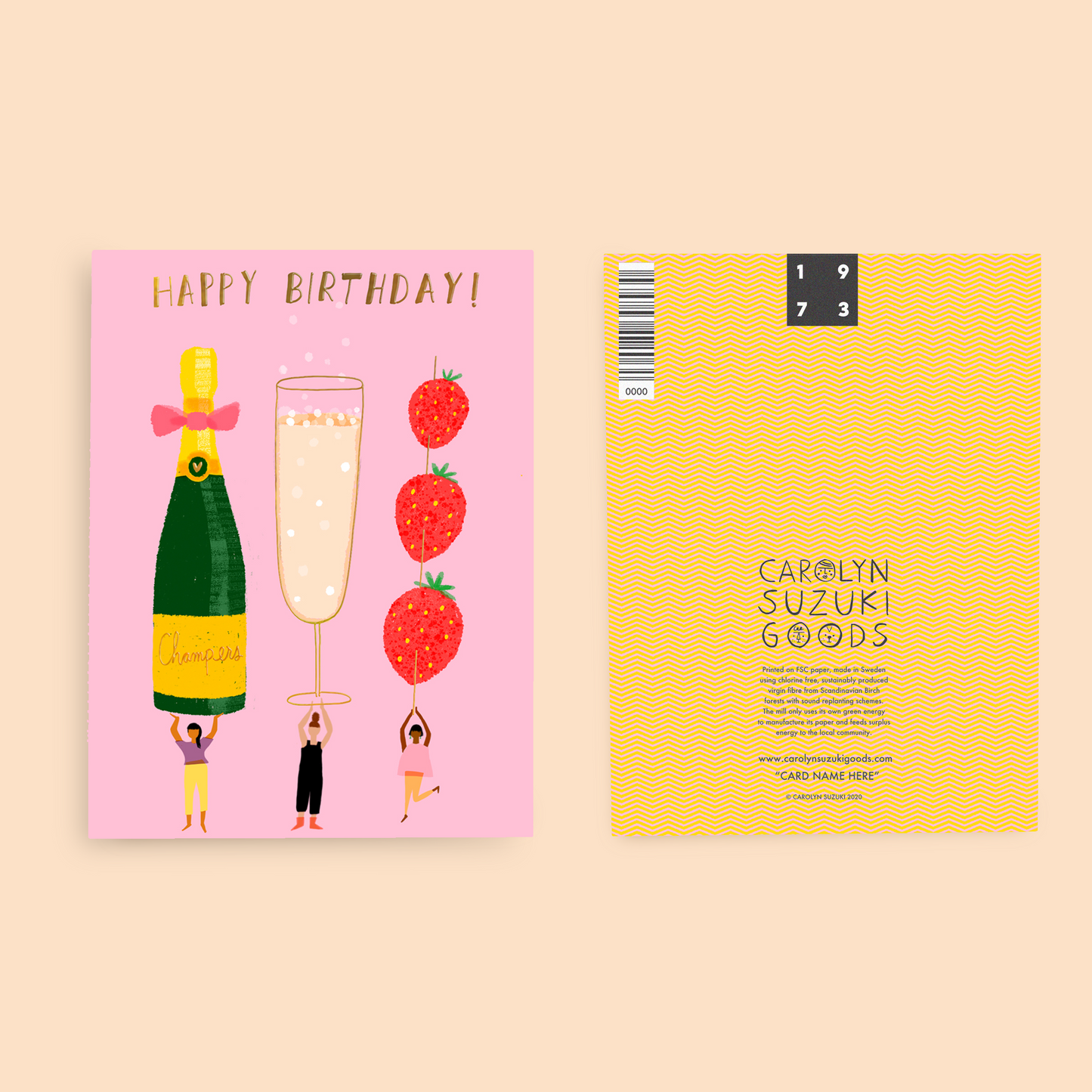 CHAMPAGNE WISHES - Birthday Card