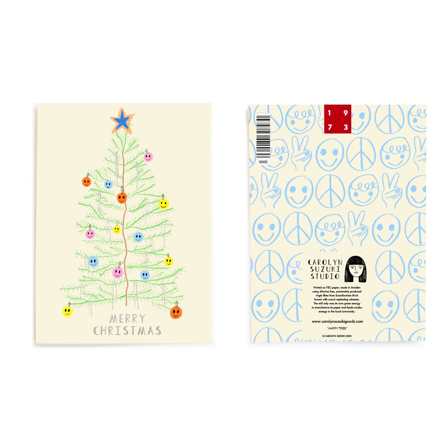 HAPPY TREE - Holiday Card Box Set of 6