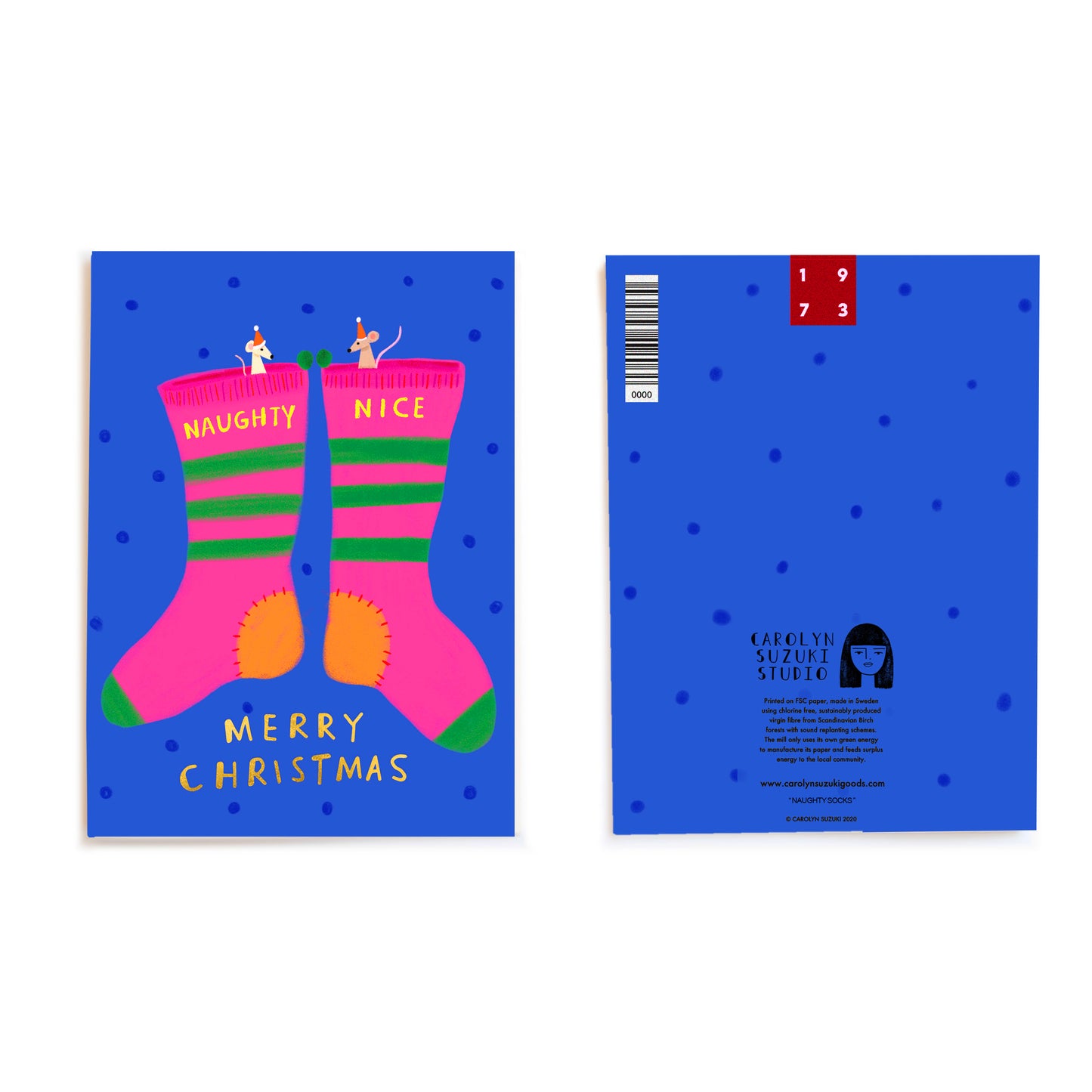 NAUGHTY SOCKS - Holiday Card Box Set of 6