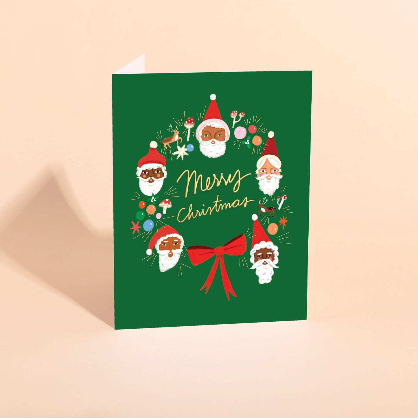 FATHER CHRISTMAS WREATH - Holiday Card