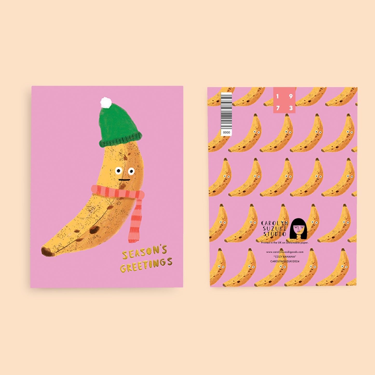 COZY BANANA - Holiday Card Box Set of 6