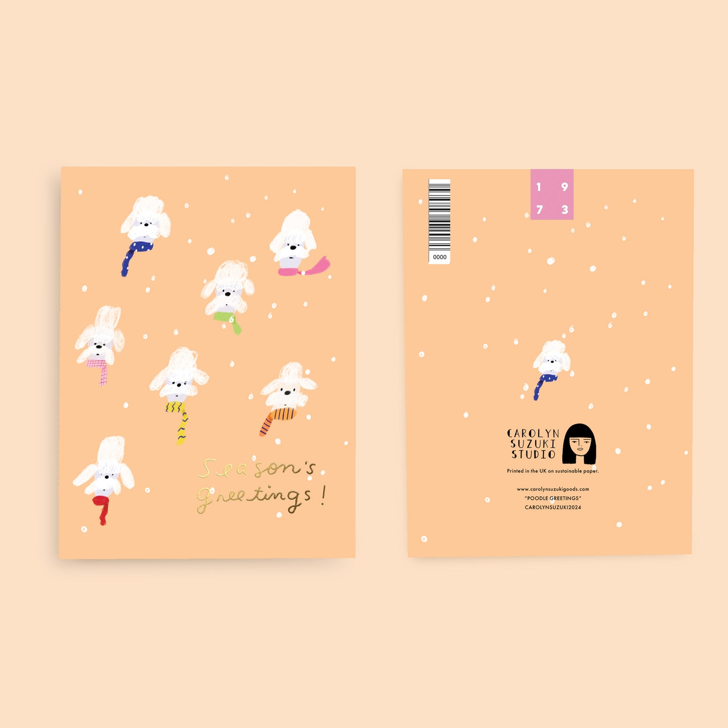 POODLE GREETINGS - Holiday Card Box Set of 6