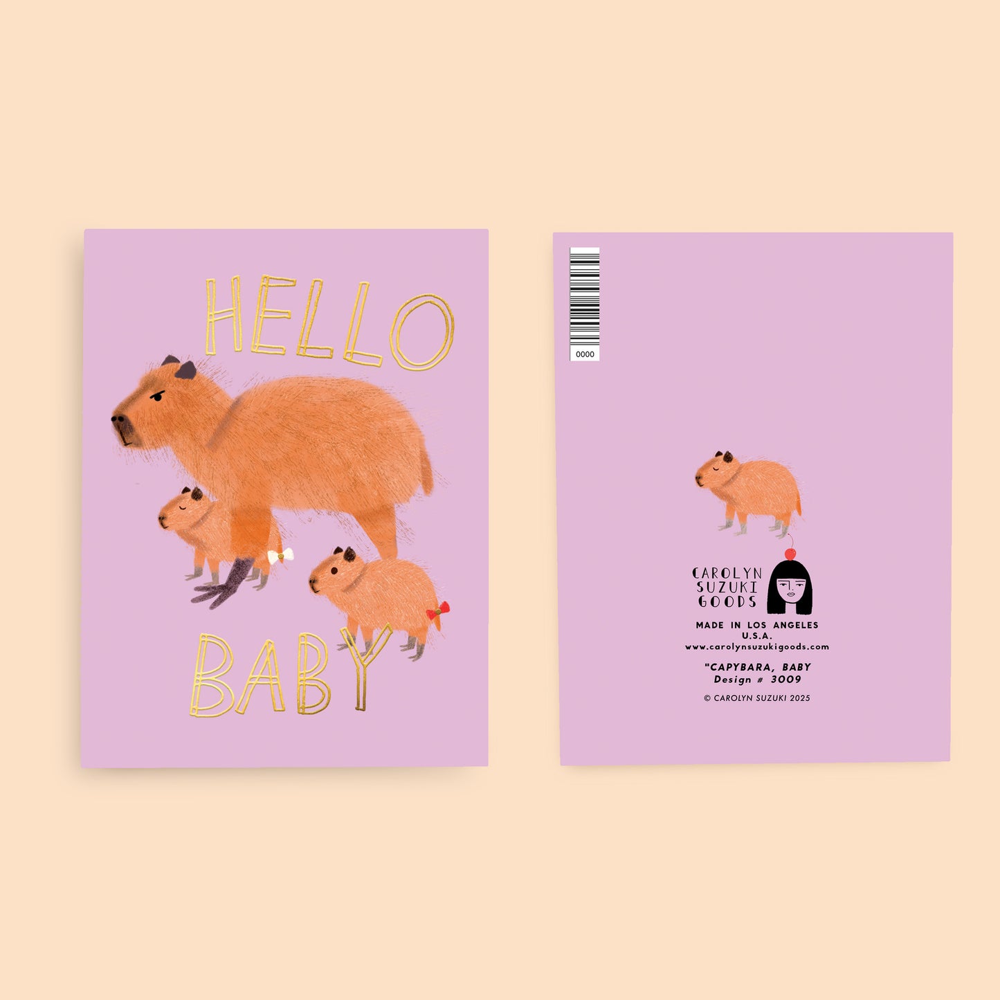 CAPYBARA BABY - Baby Card