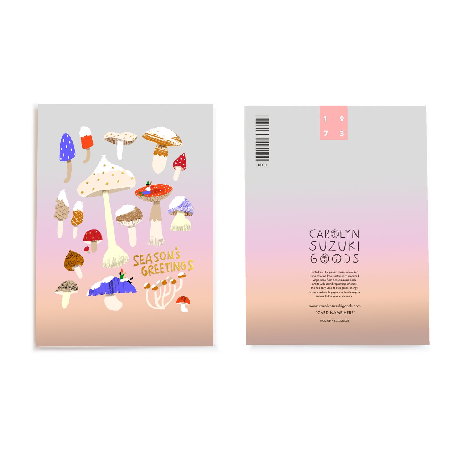 SHROOMY WINTER - Holiday Card Box Set of 6