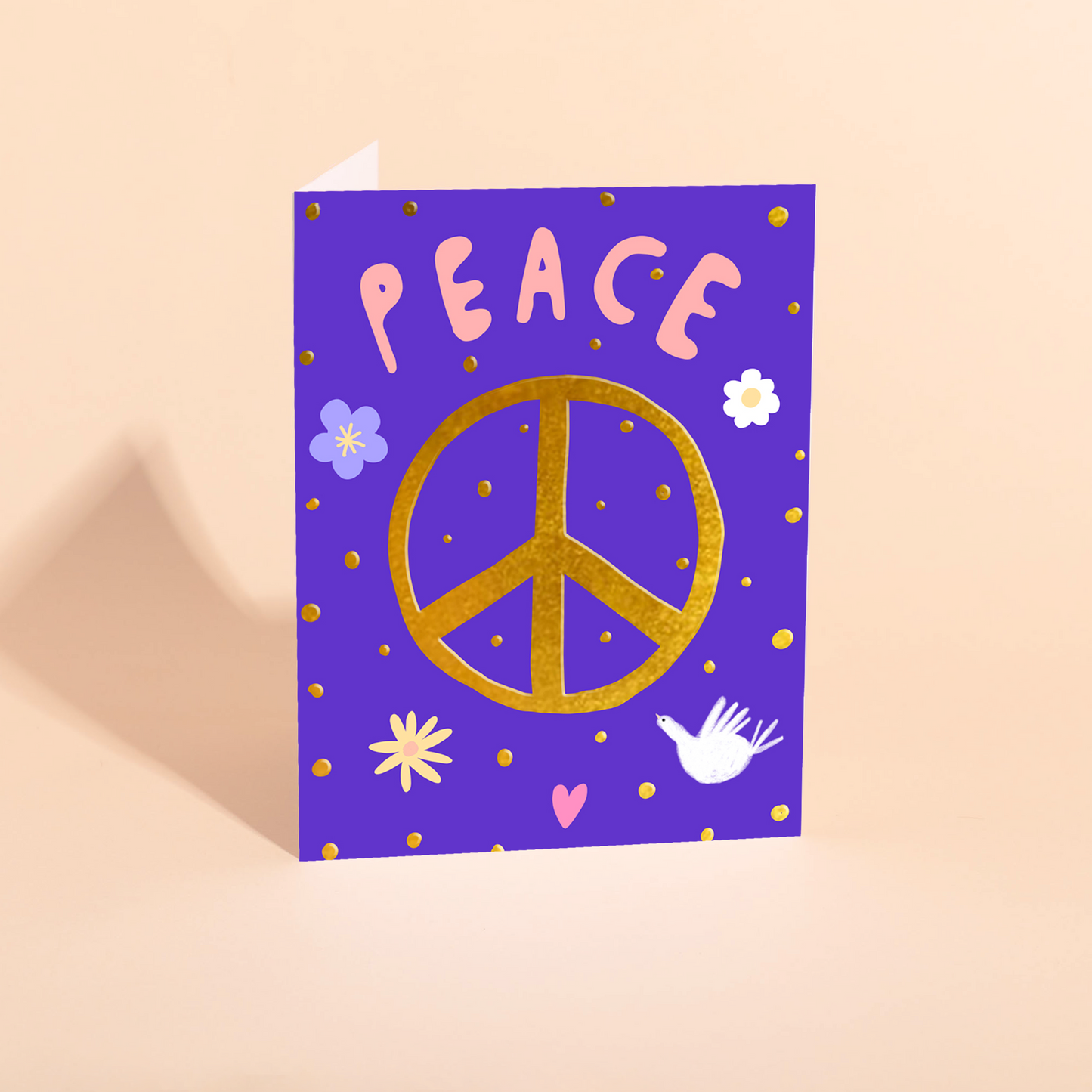 GOLDEN PEACE SIGN - Holiday Card