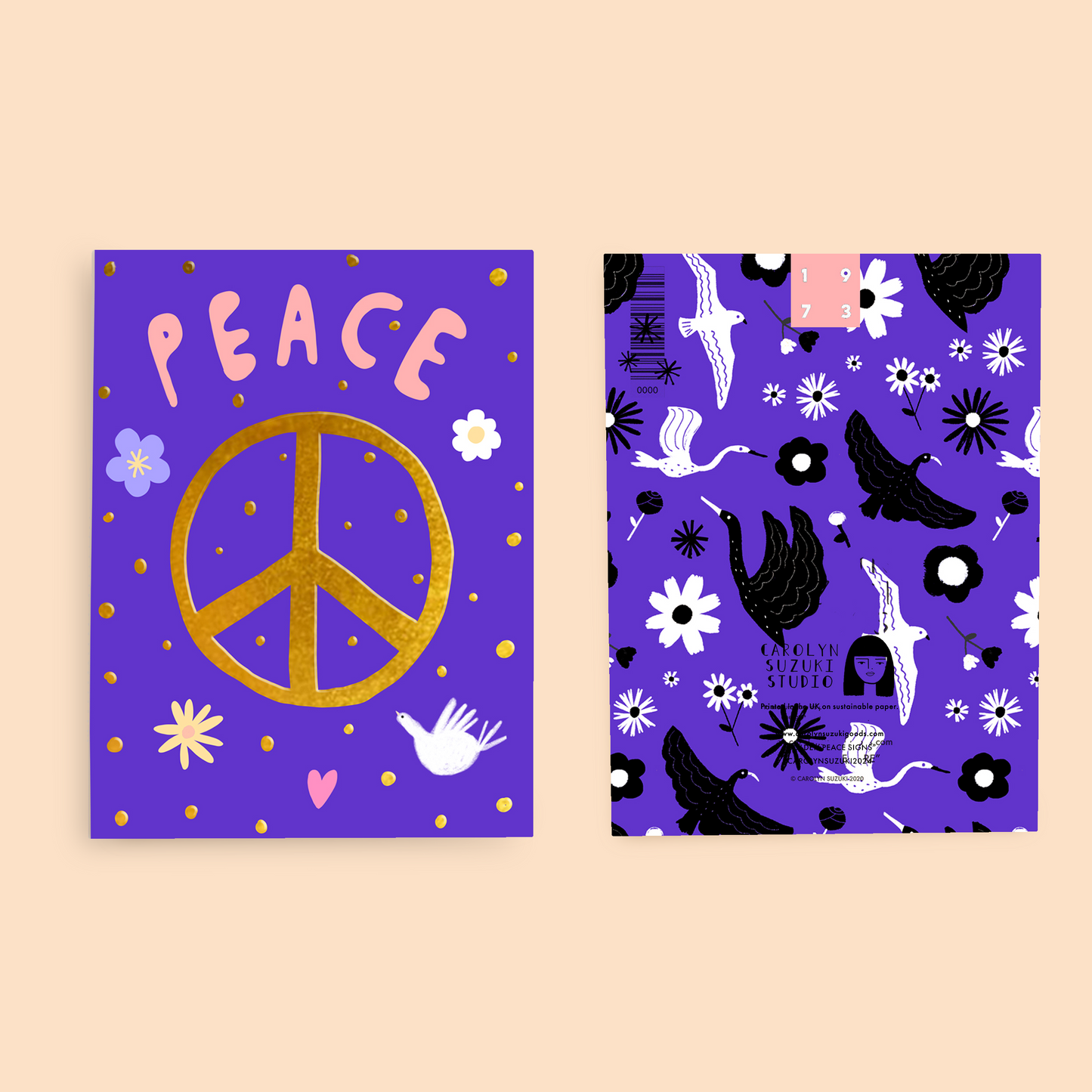 GOLDEN PEACE SIGN - Holiday Card