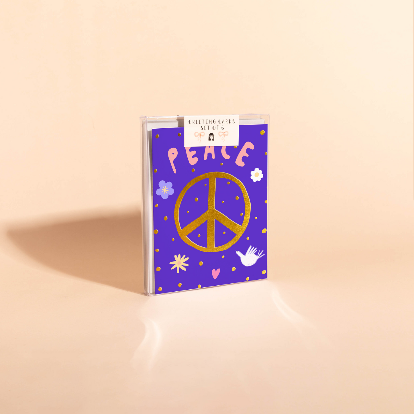 GOLDEN PEACE SIGN - Holiday Card Box Set of 6