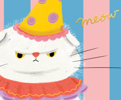 CLOWNY CAT - Birthday Card
