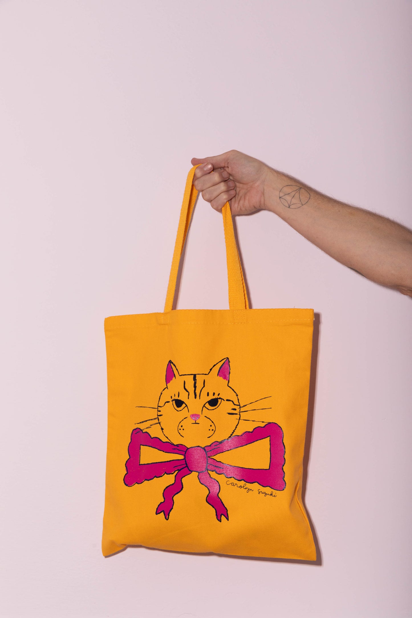 YELLOW FANCY CAT TOTE