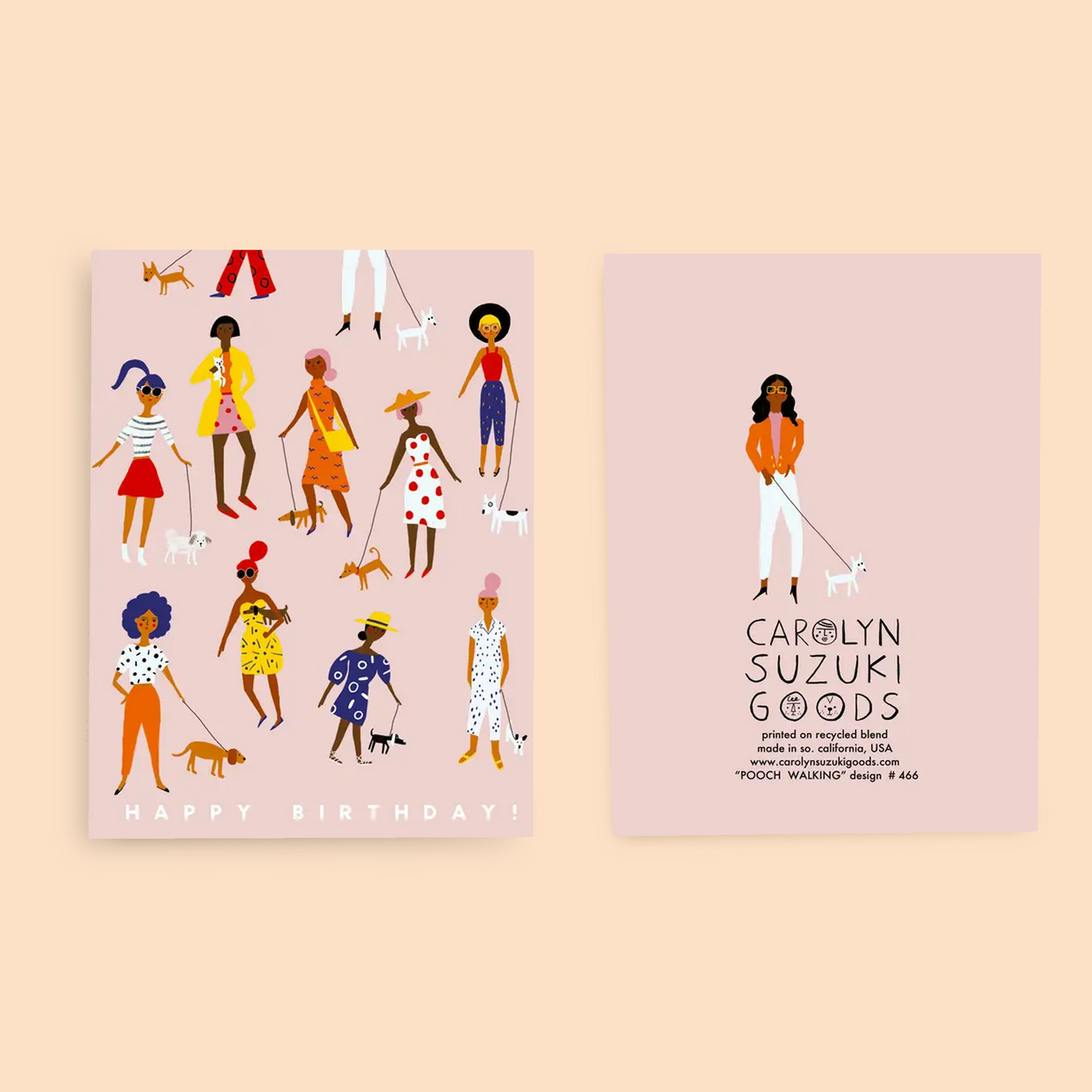 POOCH WALKING - Birthday Card