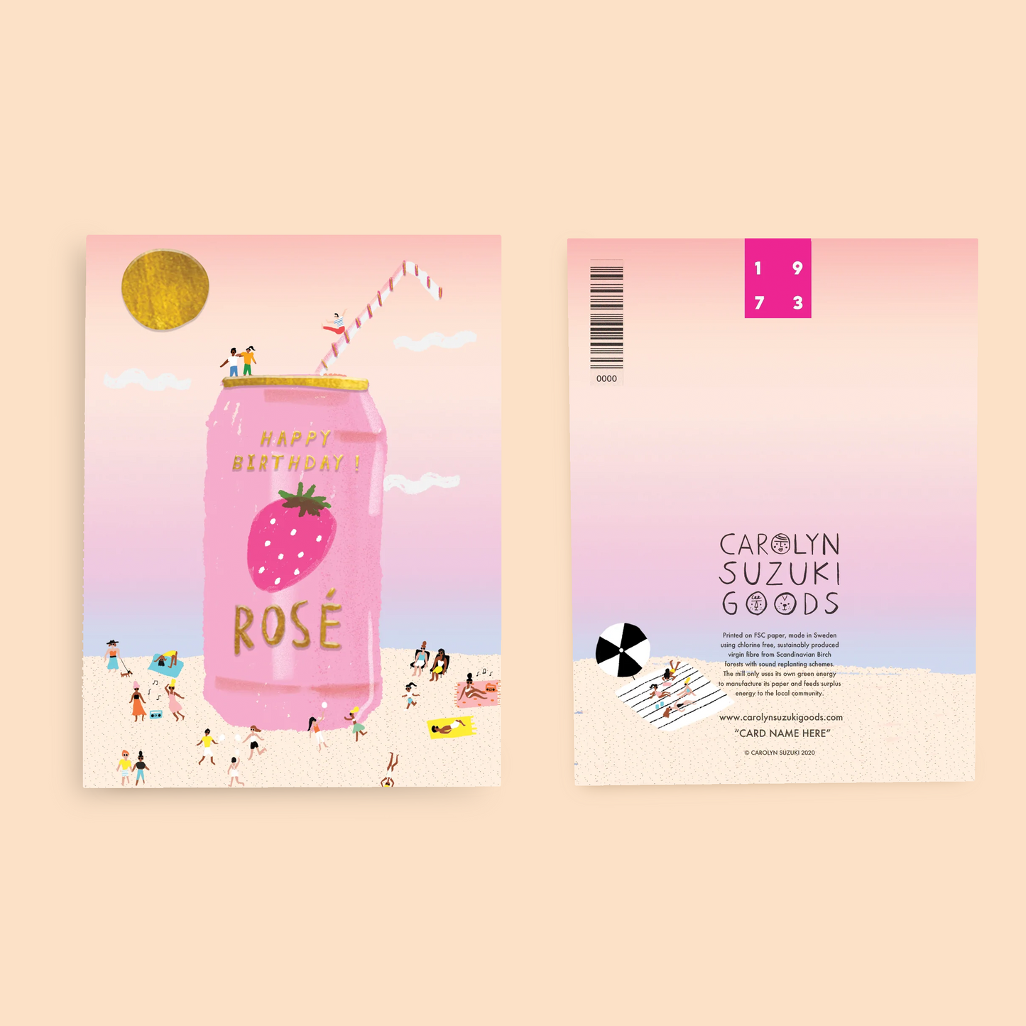 ROSE ON THE BEACH - Birthday Card