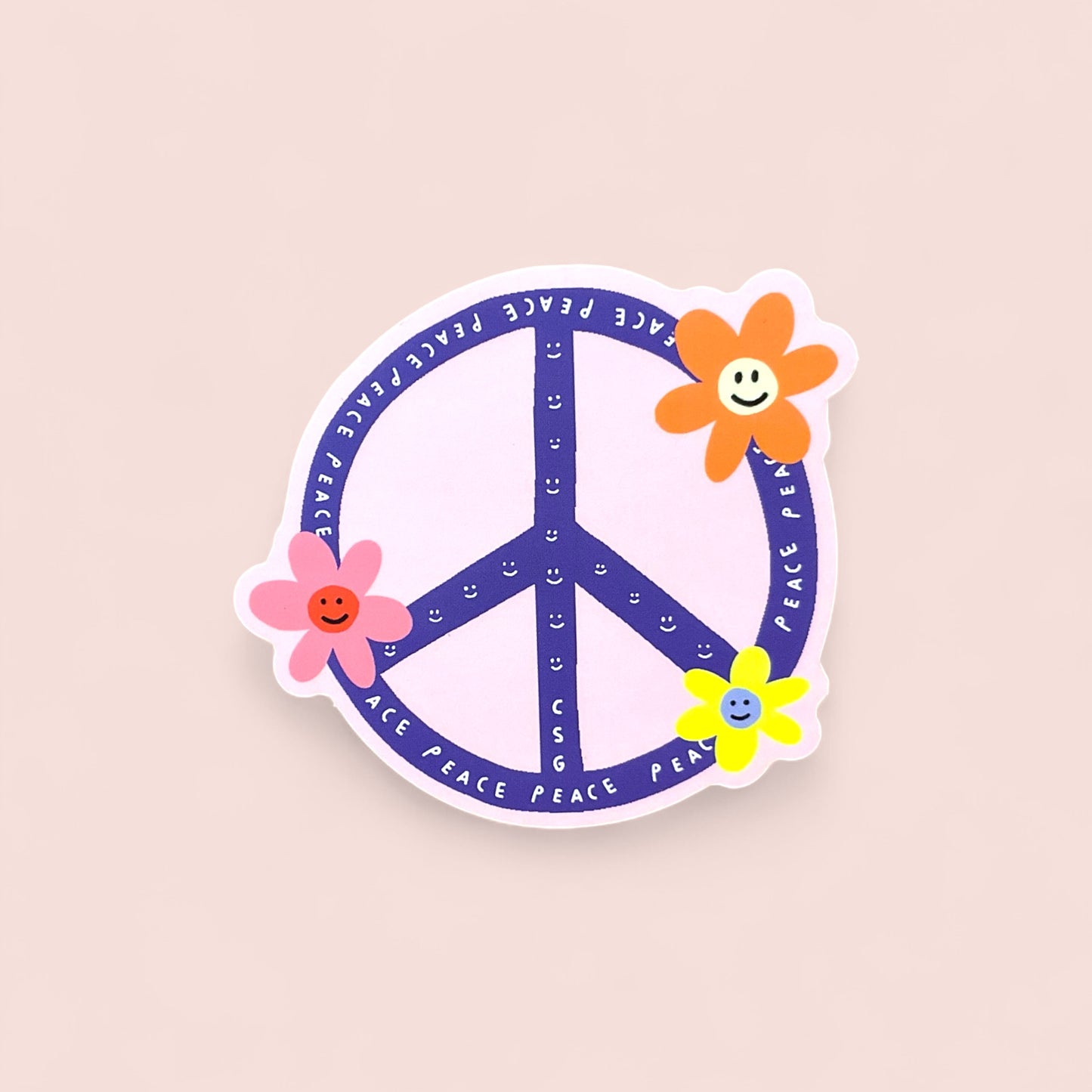 Peace Flowers - Die Cut Sticker