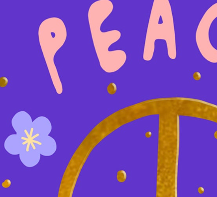 GOLDEN PEACE SIGN - Holiday Card