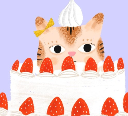 KITTY CAKE - Birthday Card