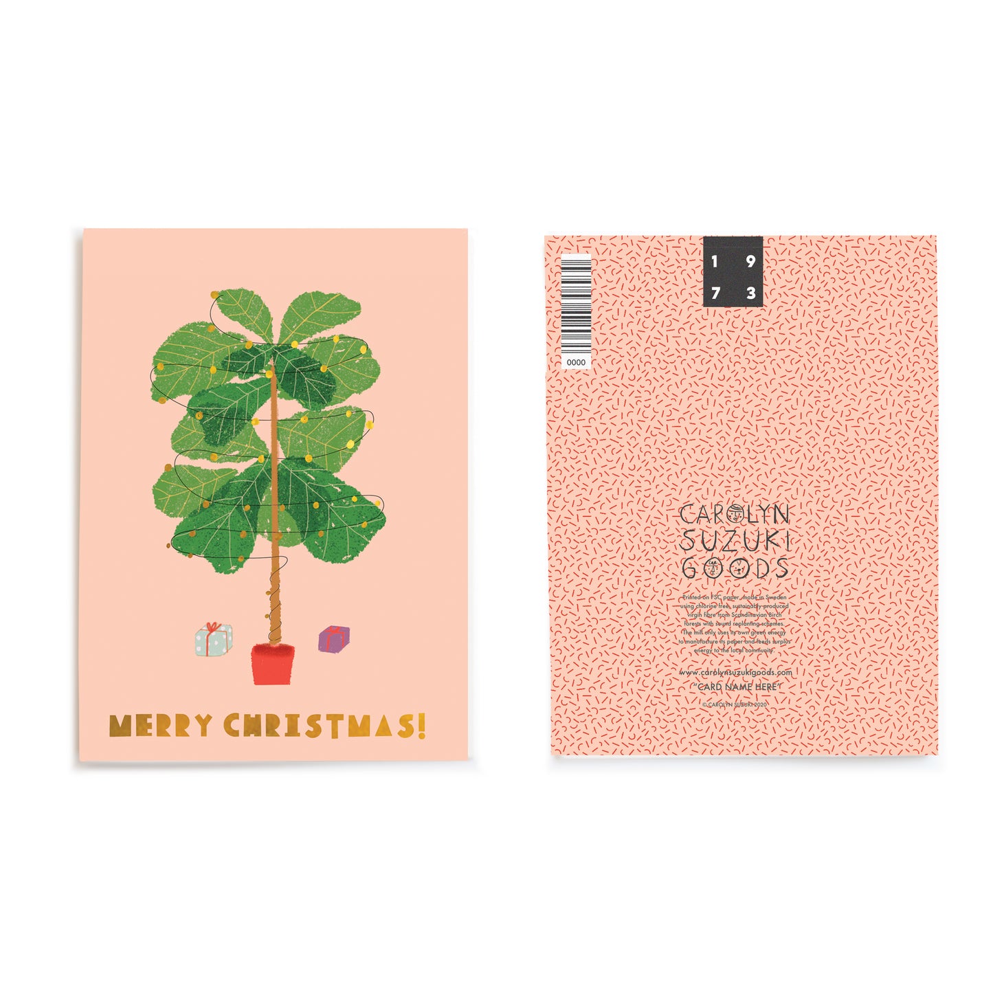 FICUS LYRATA - Holiday Card Box Set of 6