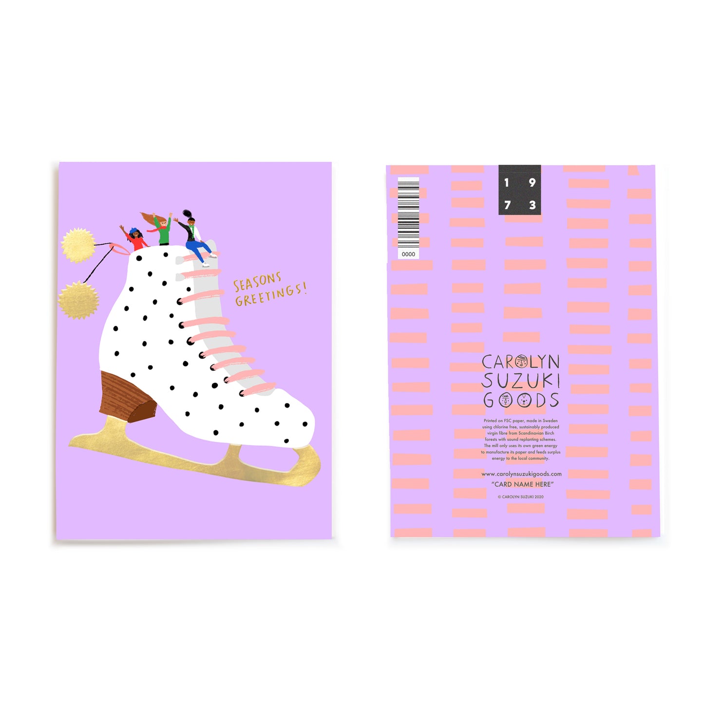 ICE SKATERS - Holiday Card Box Set of 6