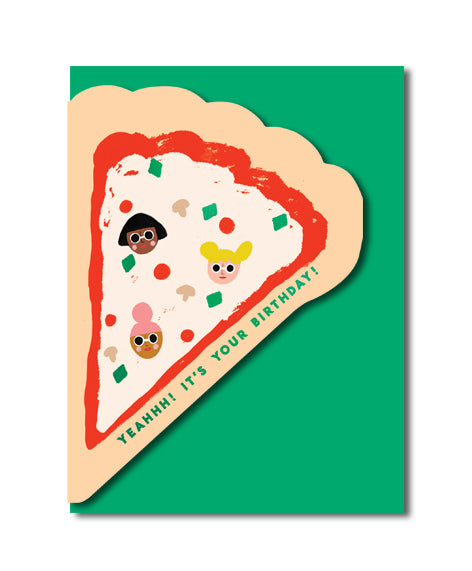 PIZZA - Shaped Birthday Card