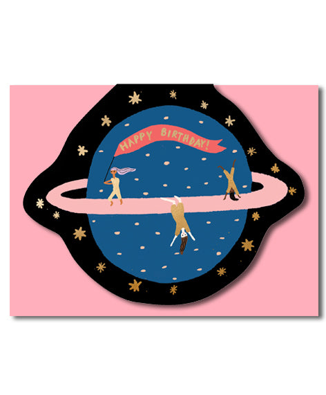 PLANET FUN - Shaped Birthday Card