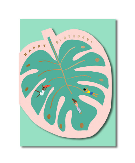 MONSTERA LEAF - Shaped Birthday Card