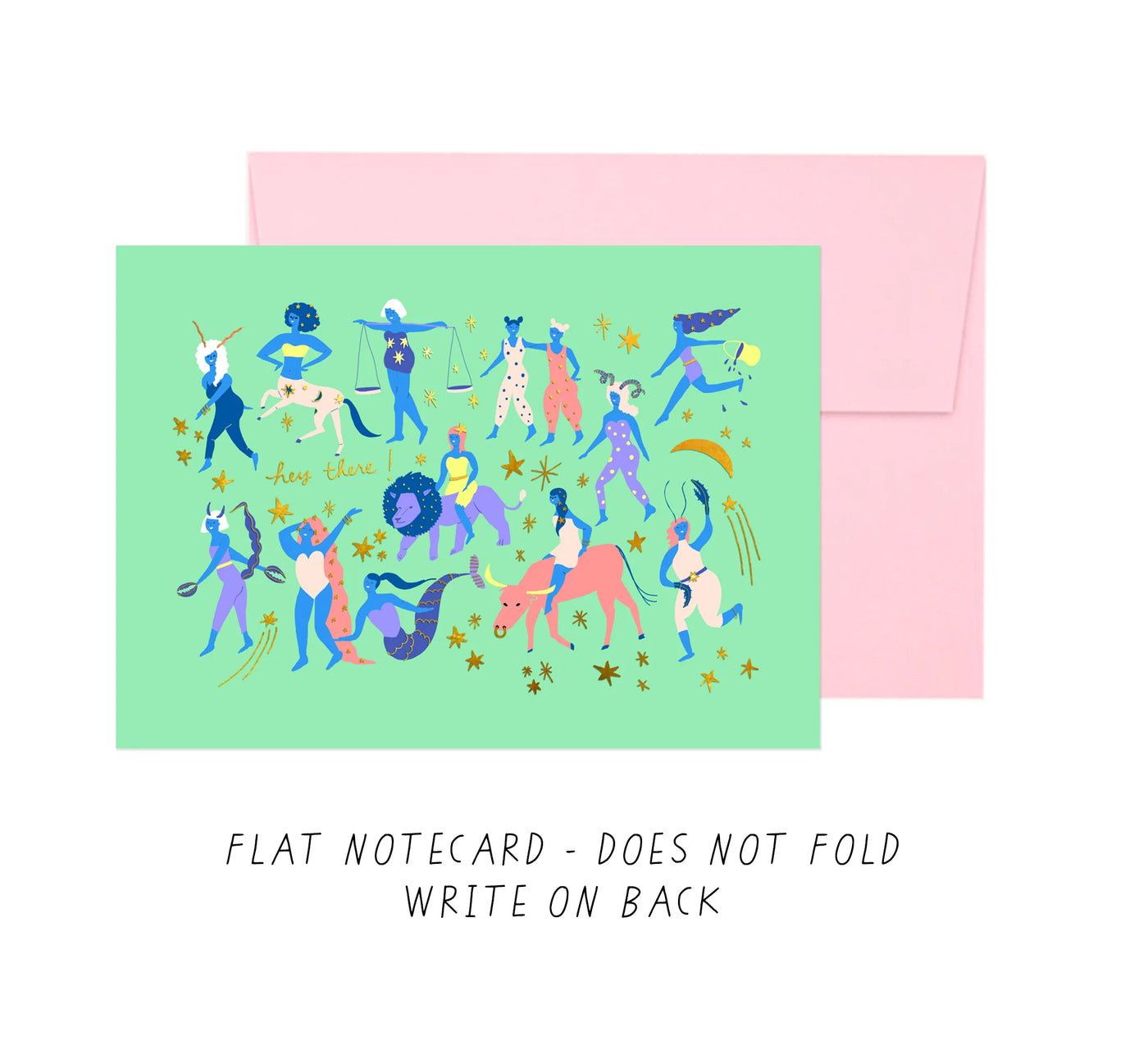 GREEN ASTRO FEMMES - Notecard Single