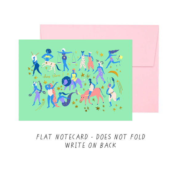 GREEN ASTRO FEMMES - Notecard Single