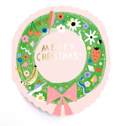 WREATH - Shaped Christmas Card