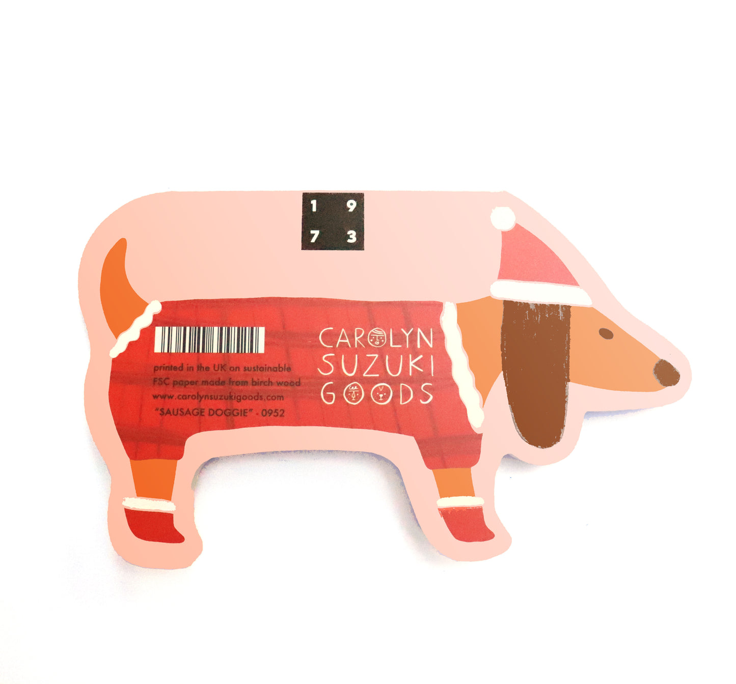 DACHSHUND - Shaped Christmas Card
