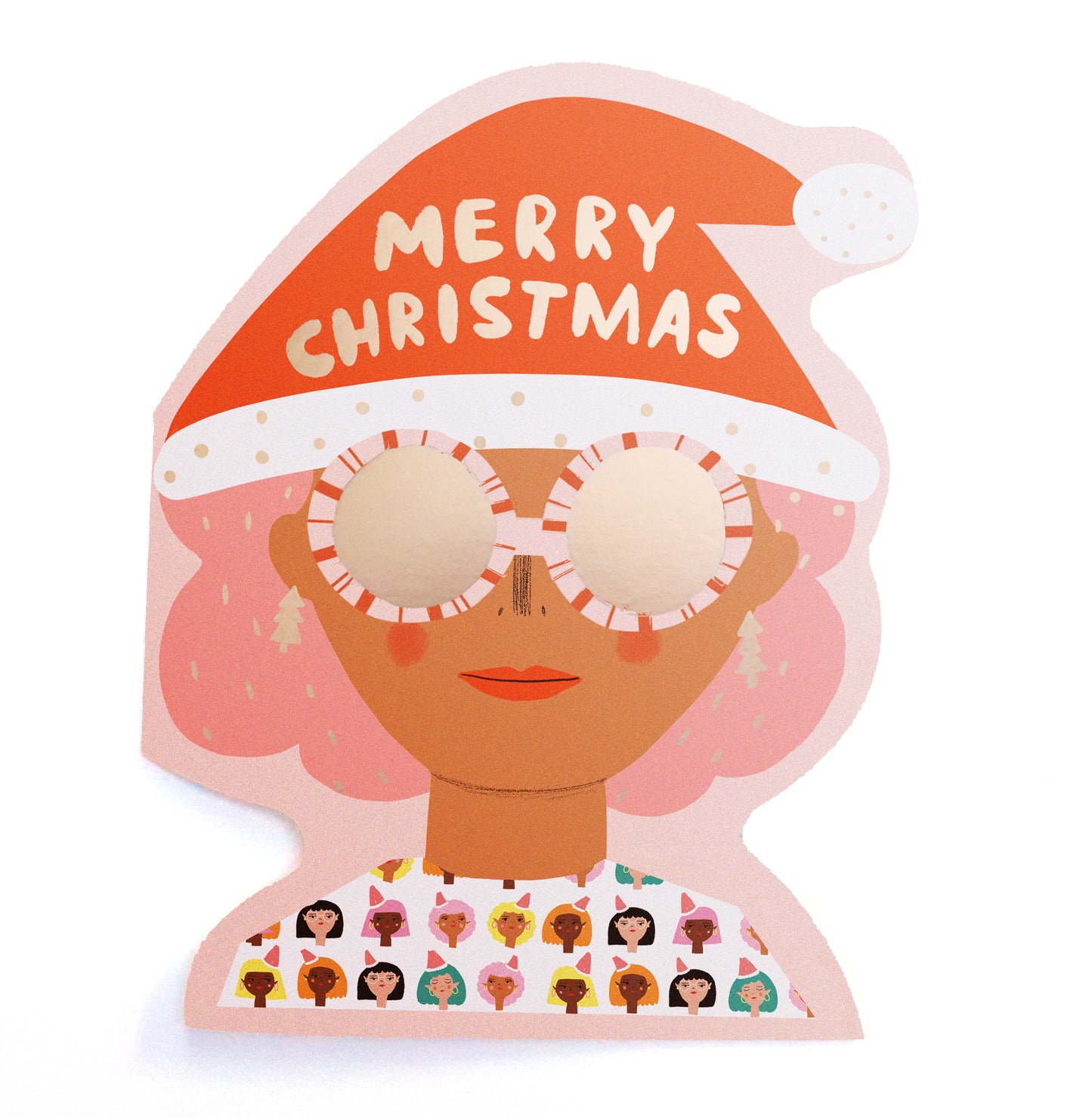 XMAS PARTY GIRL - Shaped Christmas Card