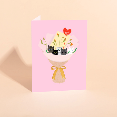 CAT BOUQUET - Love Card
