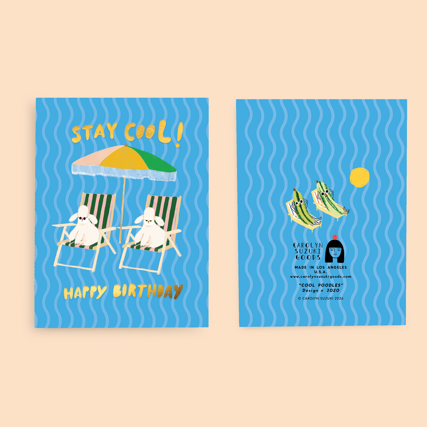 COOL POODLES - Birthday Card