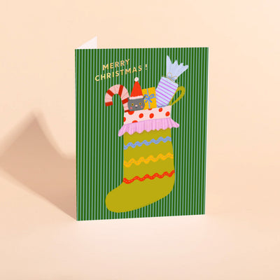 VINTAGE STOCKING - Holiday Card