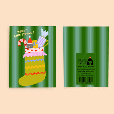 VINTAGE STOCKING - Holiday Card