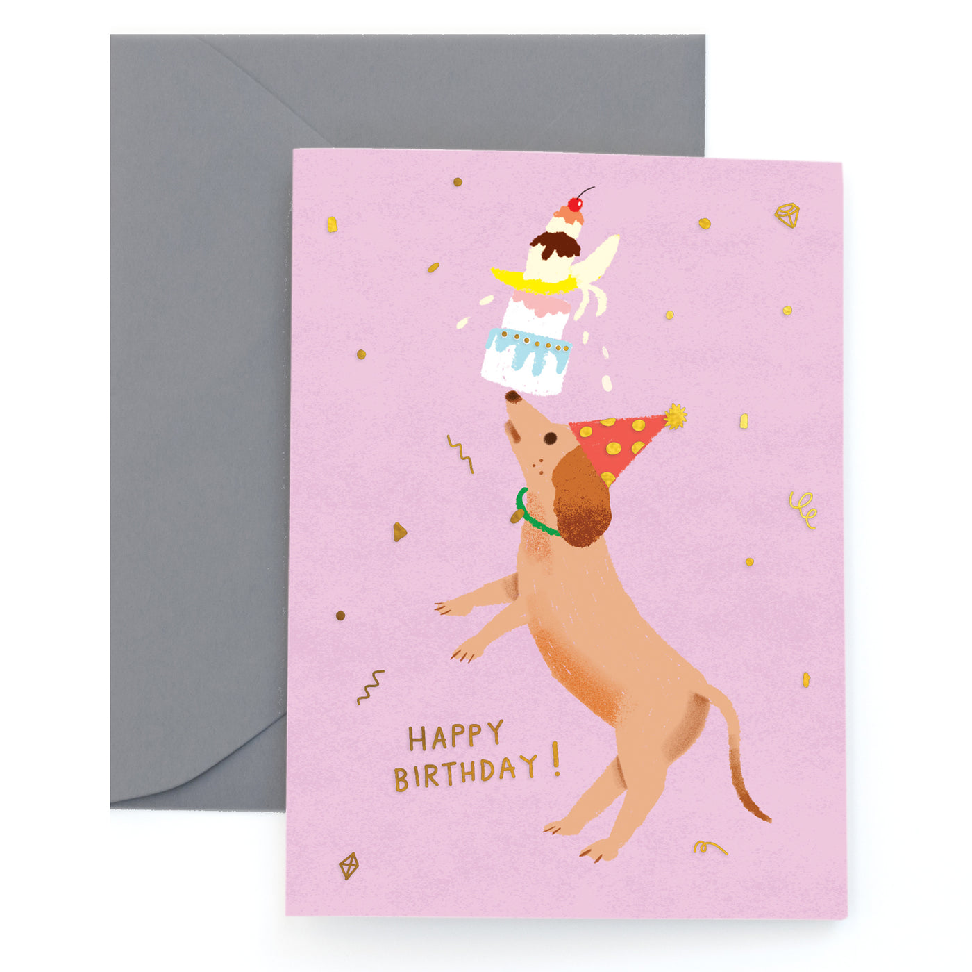 PARTY DOG Birthday Card Carolynsuzukigoods Party dog birthday card carolynsuzukigoods