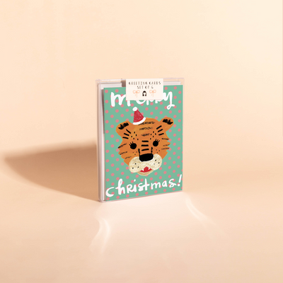 MERRY XMAS TIGER - Holiday Card Box Set of 6