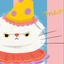 CLOWNY CAT - Birthday Card