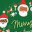 FATHER CHRISTMAS WREATH - Holiday Card Box Set of 6
