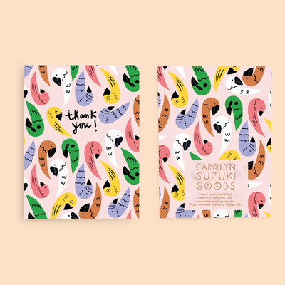 POLLY WANNA THANK YOU - Thank You Card