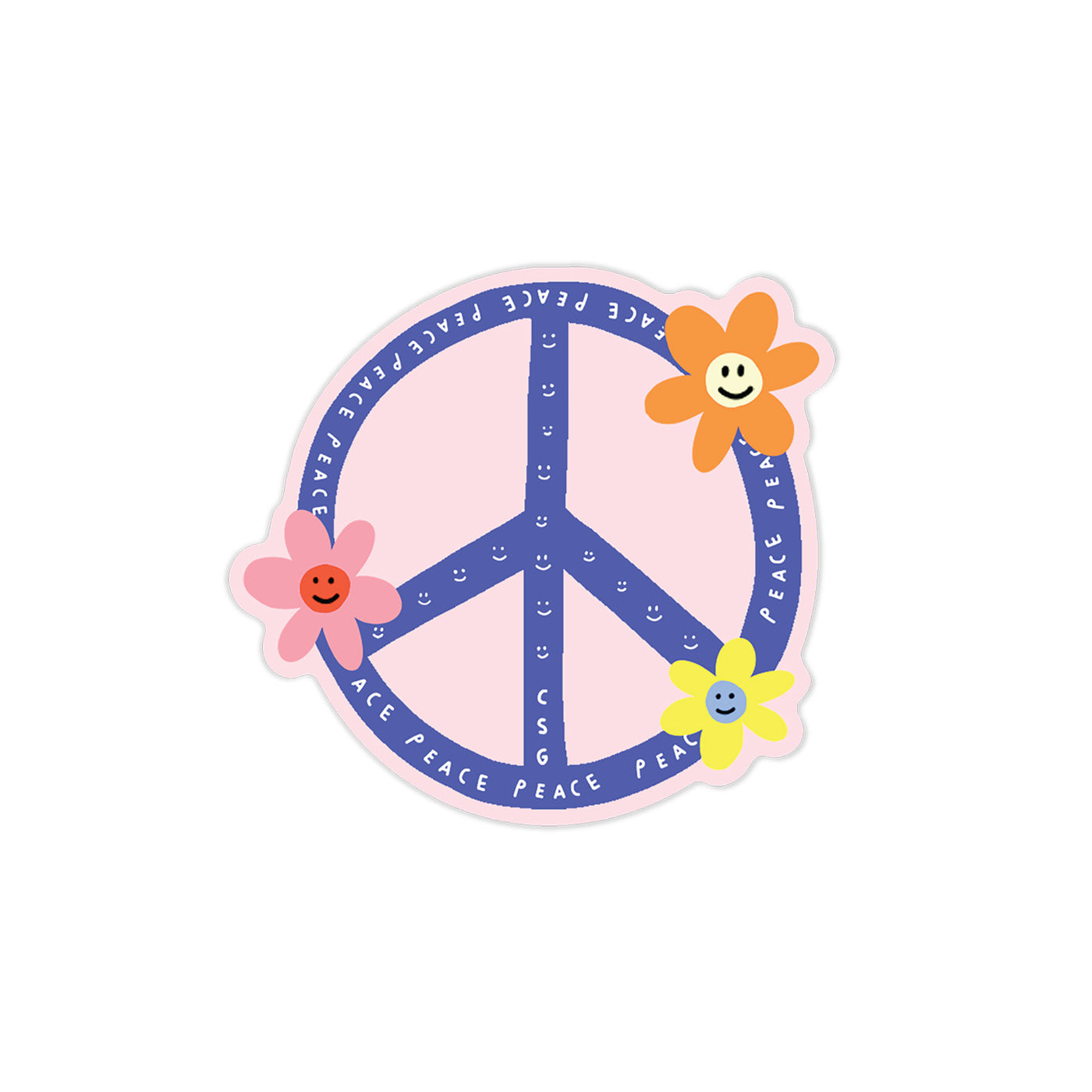 Peace Flowers - Die Cut Sticker