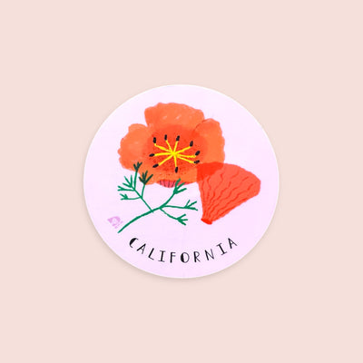 Cali Poppy - Die Cut Sticker