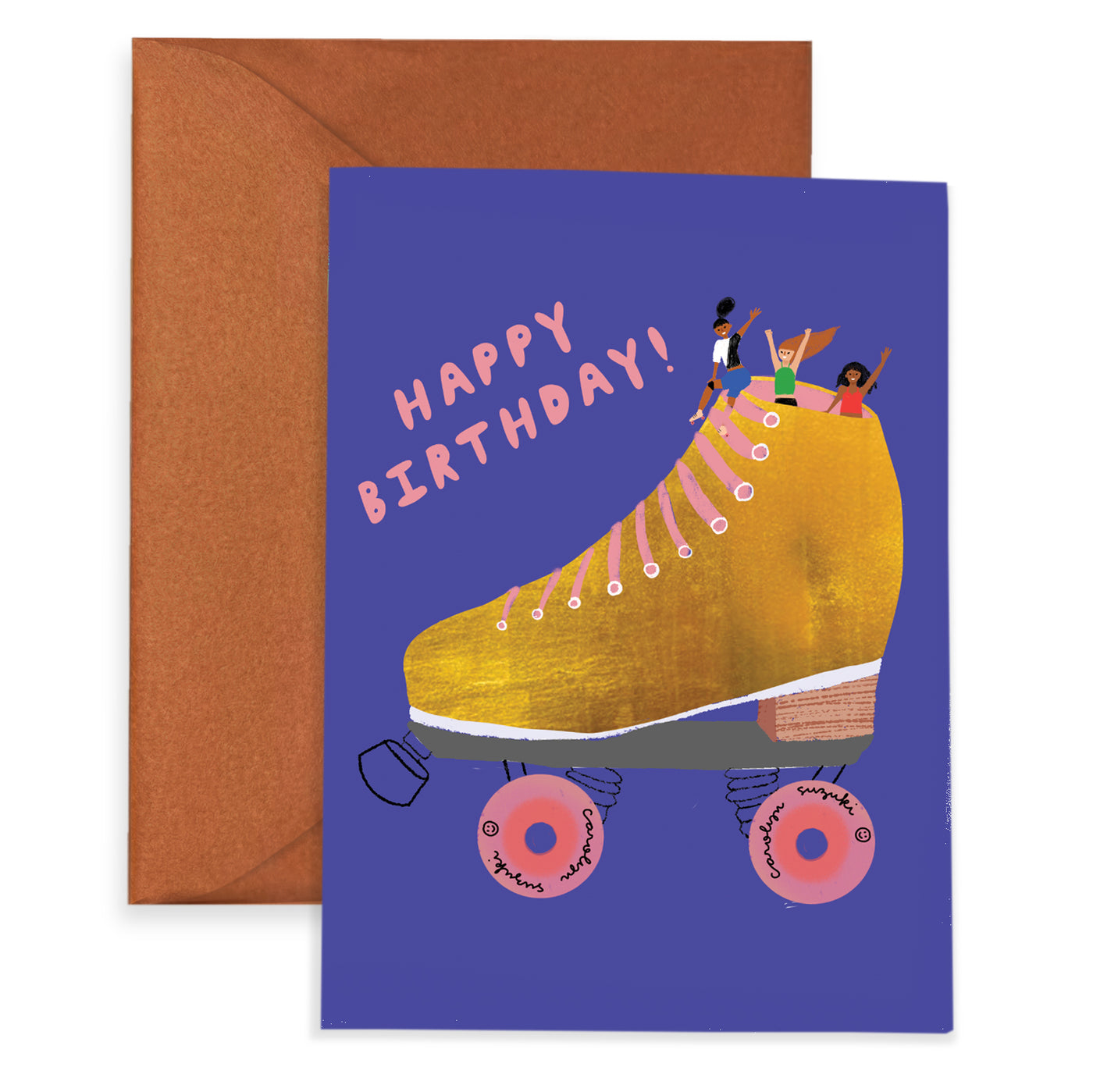 GOLDEN SKATER - Birthday Card