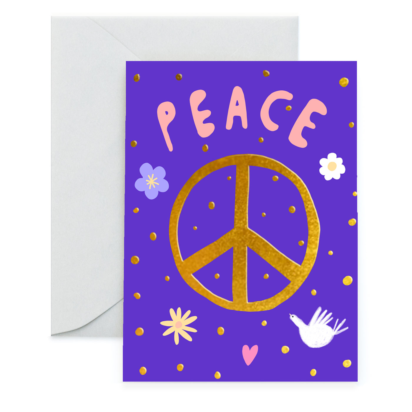 GOLDEN PEACE SIGN - Holiday Card