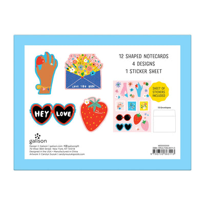 HEY LOVE - Shaped Stationery Set