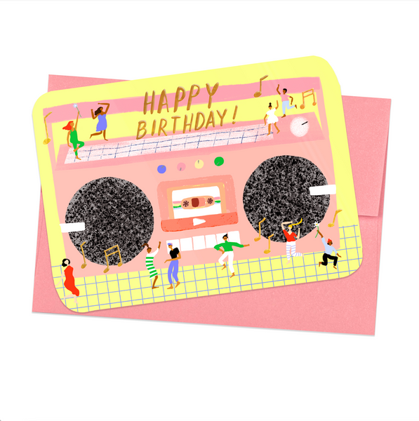BOOM BOX - Shaped Birthday Card