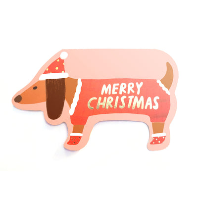 DACHSHUND - Shaped Christmas Card